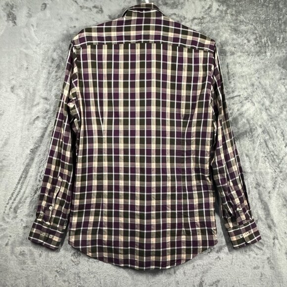 ETRO Button-Up Shirt Mens Size Medium/Large Plaid Long Sleeve Made in Italy - Picture 3 of 5